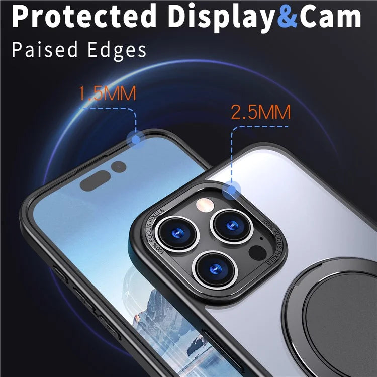 For iPhone 16 Pro Case Compatible with MagSafe TPU+PC Kickstand Phone Cover