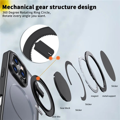 For iPhone 16 Pro Case Compatible with MagSafe TPU+PC Kickstand Phone Cover