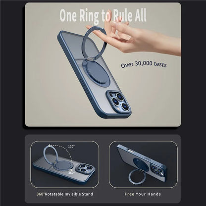 For iPhone 16 Pro Case Compatible with MagSafe TPU+PC Kickstand Phone Cover
