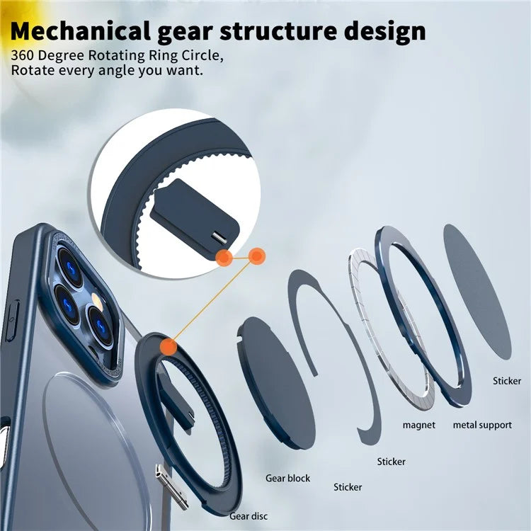 For iPhone 16 Pro Case Compatible with MagSafe TPU+PC Kickstand Phone Cover