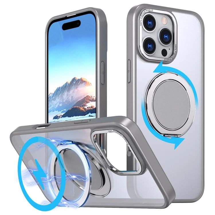 For iPhone 16 Pro Case Compatible with MagSafe TPU+PC Kickstand Phone Cover