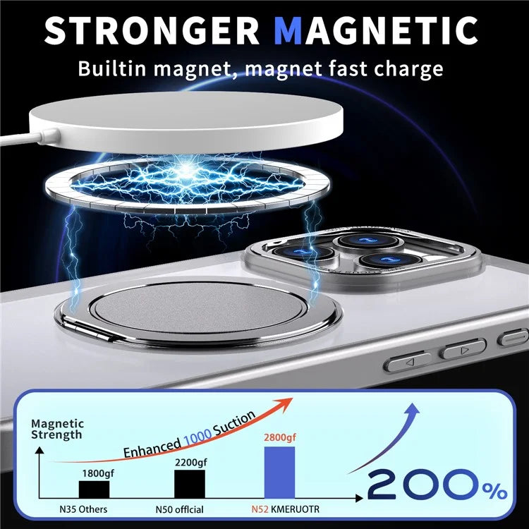 For iPhone 16 Pro Case Compatible with MagSafe TPU+PC Kickstand Phone Cover