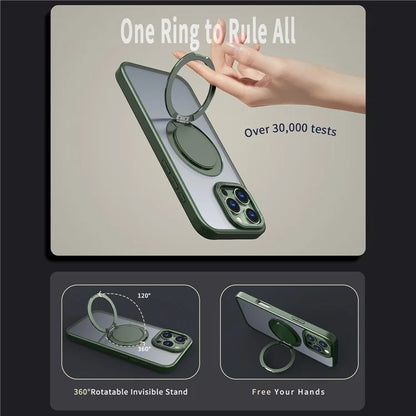 For iPhone 16 Pro Case Compatible with MagSafe TPU+PC Kickstand Phone Cover