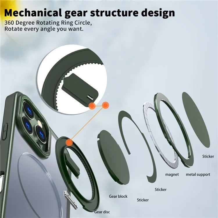 For iPhone 16 Pro Case Compatible with MagSafe TPU+PC Kickstand Phone Cover