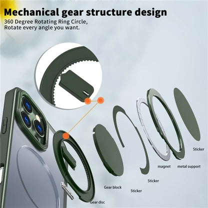 For iPhone 16 Pro Case Compatible with MagSafe TPU+PC Kickstand Phone Cover