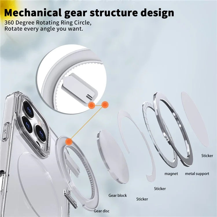 For iPhone 16 Pro Case Compatible with MagSafe TPU+PC Kickstand Phone Cover