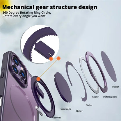 For iPhone 16 Pro Case Compatible with MagSafe TPU+PC Kickstand Phone Cover