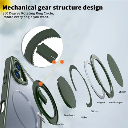 For iPhone 16 Plus Phone Case Ring Kickstand Back Cover Compatible with MagSafe