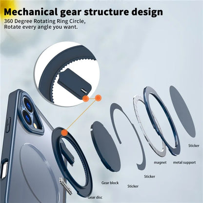 For iPhone 16 Plus Phone Case Ring Kickstand Back Cover Compatible with MagSafe