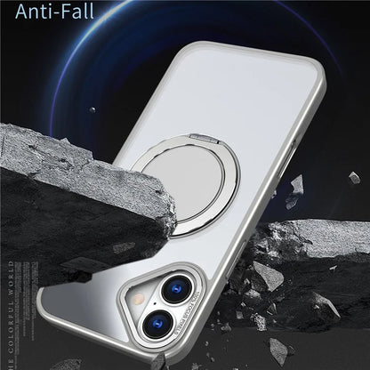 For iPhone 16 Plus Phone Case Ring Kickstand Back Cover Compatible with MagSafe