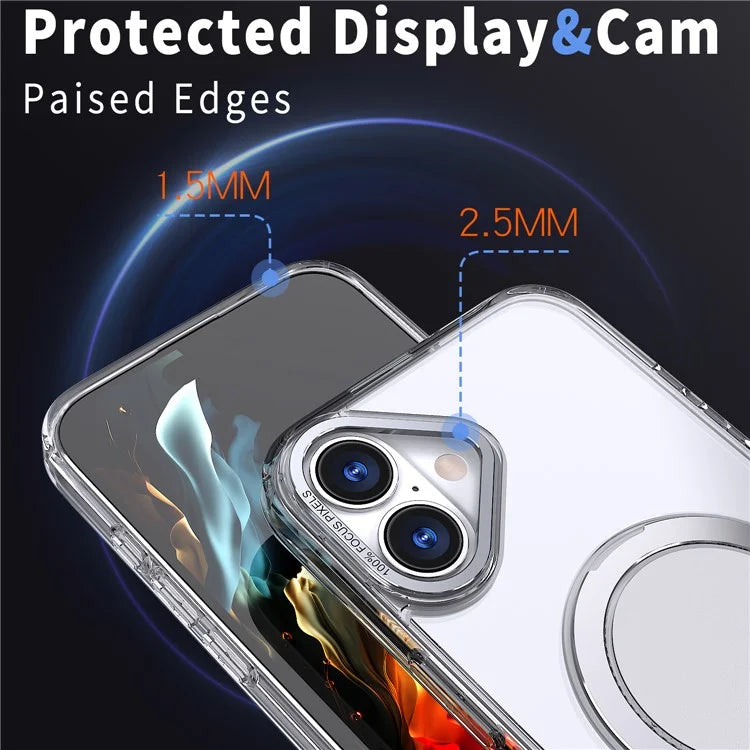 For iPhone 16 Plus Phone Case Ring Kickstand Back Cover Compatible with MagSafe