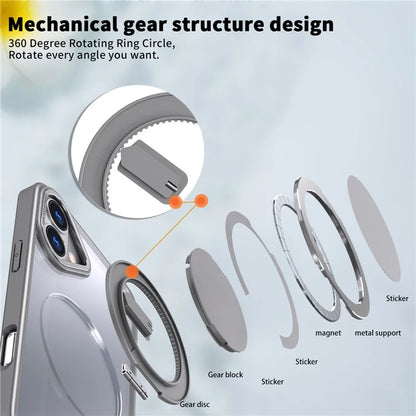 For iPhone 16 Phone Case Ring Kickstand Back Cover Compatible with MagSafe