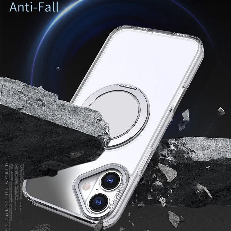 For iPhone 16 Phone Case Ring Kickstand Back Cover Compatible with MagSafe