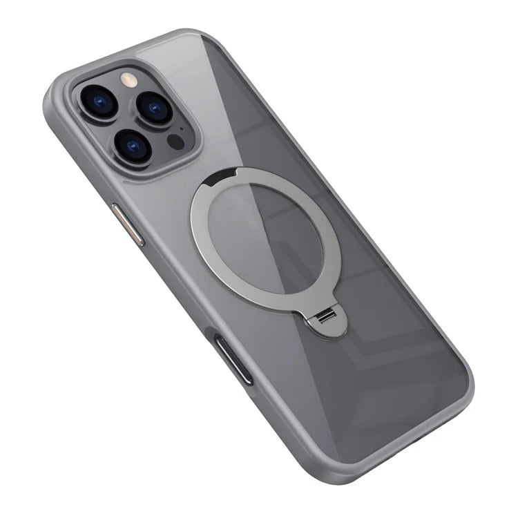 For iPhone 16 Pro Max Clear Case TPU+Acrylic Kickstand Phone Cover Compatible with MagSafe