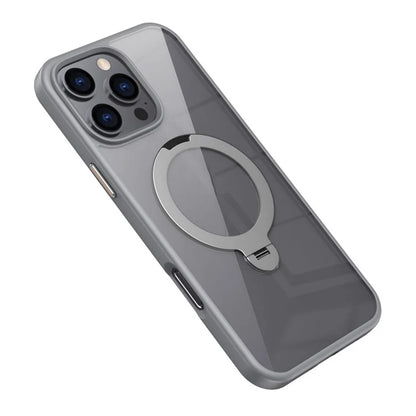 For iPhone 16 Pro Max Clear Case TPU+Acrylic Kickstand Phone Cover Compatible with MagSafe