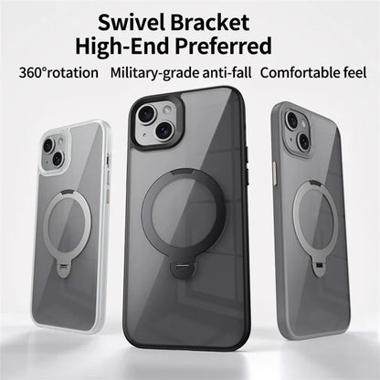 For iPhone 15 Case Compatible with MagSafe TPU+Acrylic Kickstand Clear Phone Cover