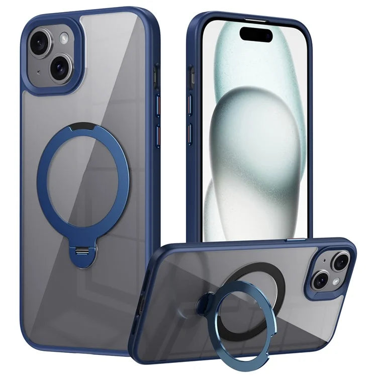For iPhone 15 Case Compatible with MagSafe TPU+Acrylic Kickstand Clear Phone Cover