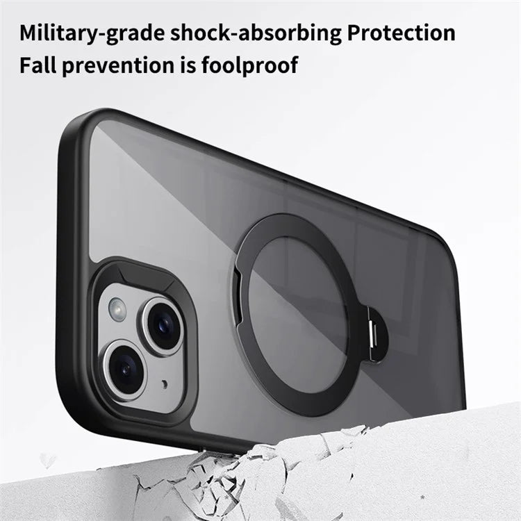 For iPhone 15 Case Compatible with MagSafe TPU+Acrylic Kickstand Clear Phone Cover