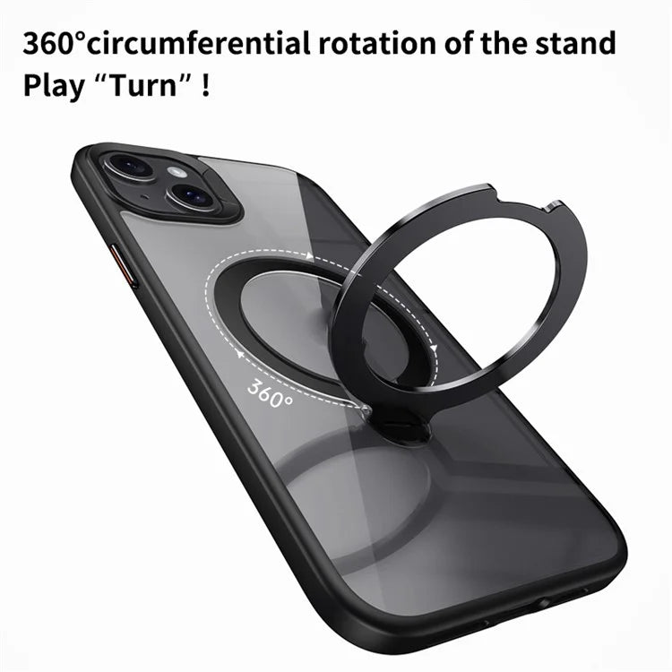 For iPhone 15 Case Compatible with MagSafe TPU+Acrylic Kickstand Clear Phone Cover