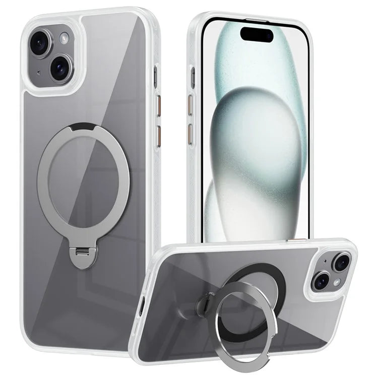 For iPhone 15 Case Compatible with MagSafe TPU+Acrylic Kickstand Clear Phone Cover