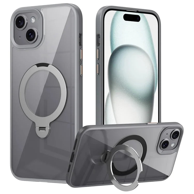 For iPhone 15 Case Compatible with MagSafe TPU+Acrylic Kickstand Clear Phone Cover