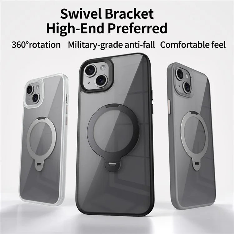 For iPhone 15 Case Compatible with MagSafe TPU+Acrylic Kickstand Clear Phone Cover