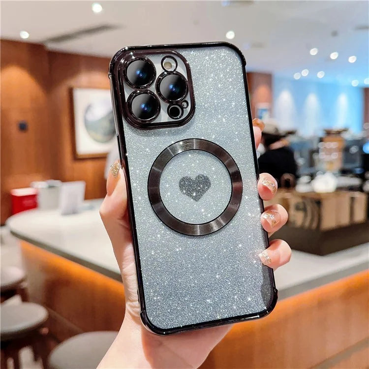 For iPhone 13 Pro Case Gradient Sparkle TPU Phone Cover Compatible with MagSafe