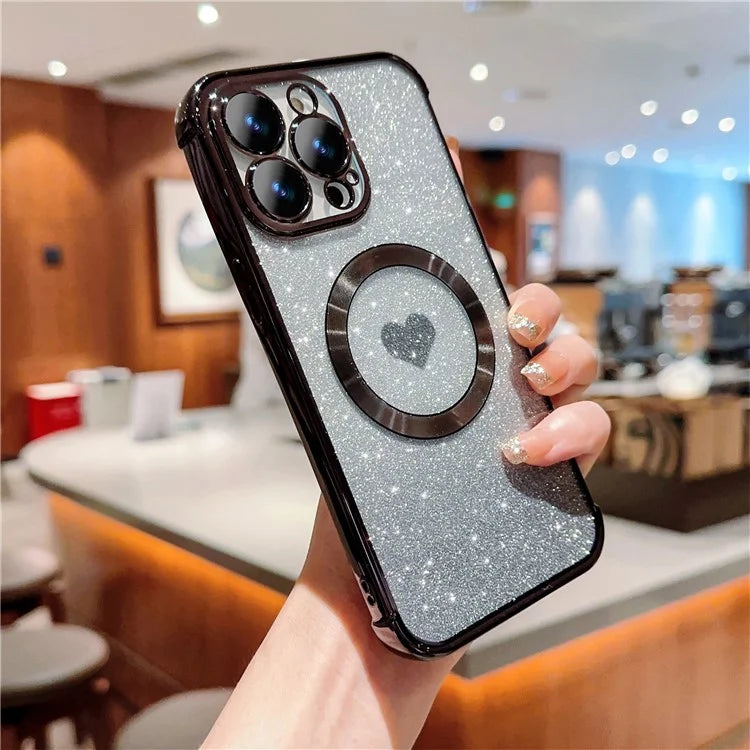 For iPhone 13 Pro Max Case Gradient Sparkle TPU Phone Cover Compatible with MagSafe
