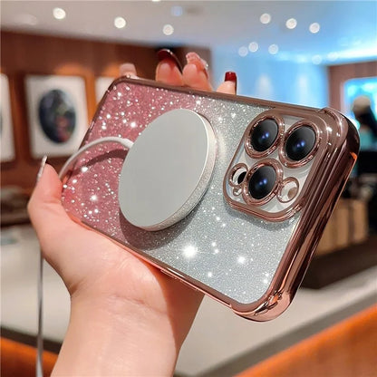 For iPhone 13 Pro Max Case Gradient Sparkle TPU Phone Cover Compatible with MagSafe