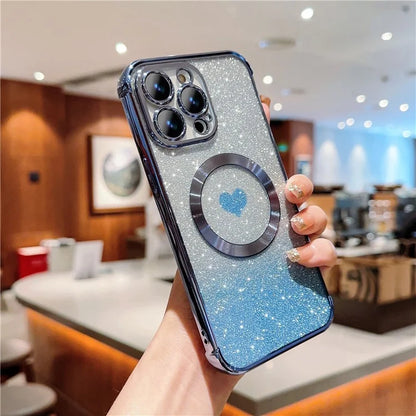 For iPhone 13 Pro Max Case Gradient Sparkle TPU Phone Cover Compatible with MagSafe
