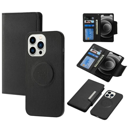 For iPhone 16 Pro Case PU Leather Wallet Detachable Phone Cover