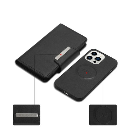 For iPhone 16 Pro Case PU Leather Wallet Detachable Phone Cover