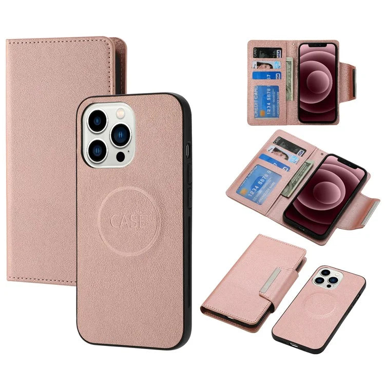 For iPhone 16 Pro Case PU Leather Wallet Detachable Phone Cover