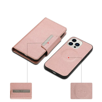 For iPhone 16 Pro Case PU Leather Wallet Detachable Phone Cover