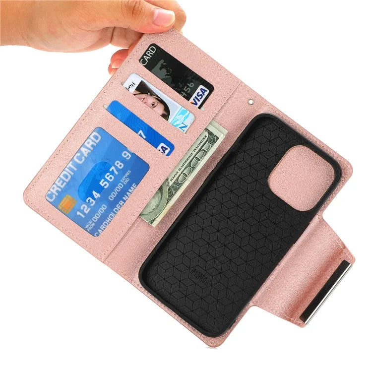 For iPhone 16 Pro Case PU Leather Wallet Detachable Phone Cover