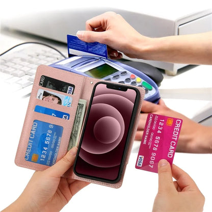 For iPhone 16 Pro Case PU Leather Wallet Detachable Phone Cover