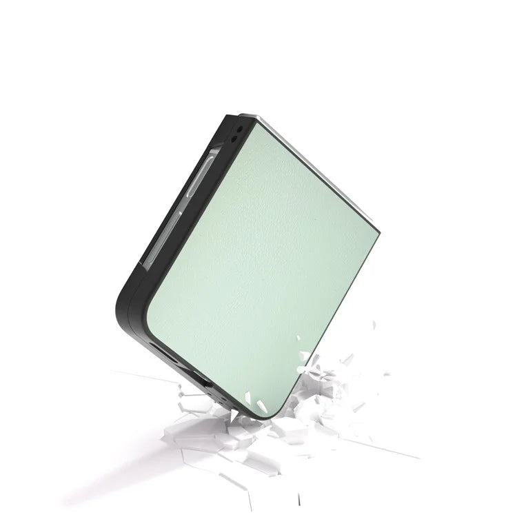 For Samsung Galaxy Z Flip6 5G Case PU Leather Coated Hard PC Folding Phone Cover