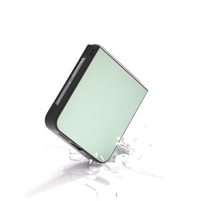 For Samsung Galaxy Z Flip6 5G Case PU Leather Coated Hard PC Folding Phone Cover
