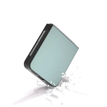 For Samsung Galaxy Z Flip6 5G Case PU Leather Coated Hard PC Folding Phone Cover