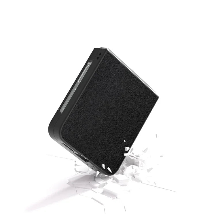For Samsung Galaxy Z Flip6 5G Case PU Leather Coated Hard PC Folding Phone Cover