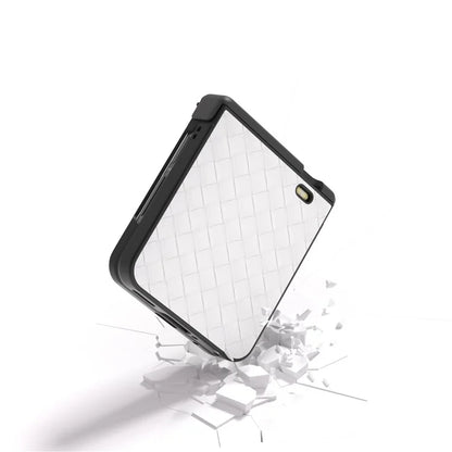 For Honor Magic V Flip 5G Case Hinge Protection Woven Texture Leather+PC Phone Cover