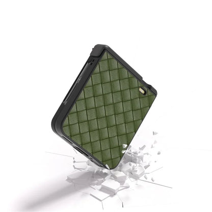 For Honor Magic V Flip 5G Case Hinge Protection Woven Texture Leather+PC Phone Cover