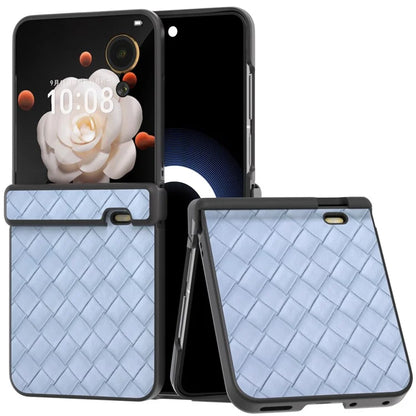 For Honor Magic V Flip 5G Case Hinge Protection Woven Texture Leather+PC Phone Cover