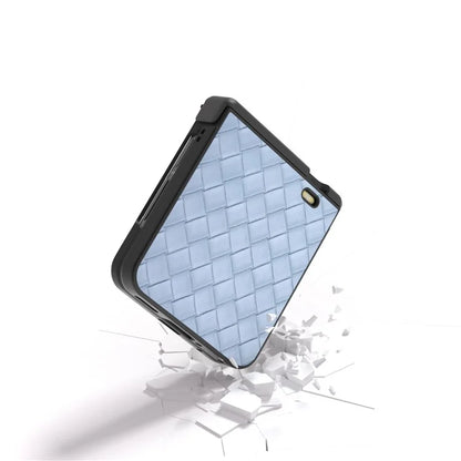 For Honor Magic V Flip 5G Case Hinge Protection Woven Texture Leather+PC Phone Cover
