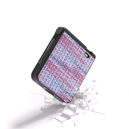 For Honor Magic V Flip 5G Case Plaid Texture Leather+PC Phone Cover Hinge Protection