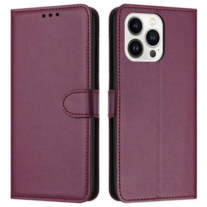 For iPhone 16 Pro Wallet Phone Case Leather Stand Cover with Strap