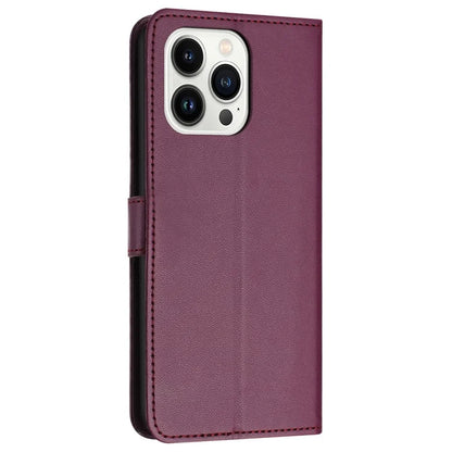For iPhone 16 Pro Wallet Phone Case Leather Stand Cover with Strap