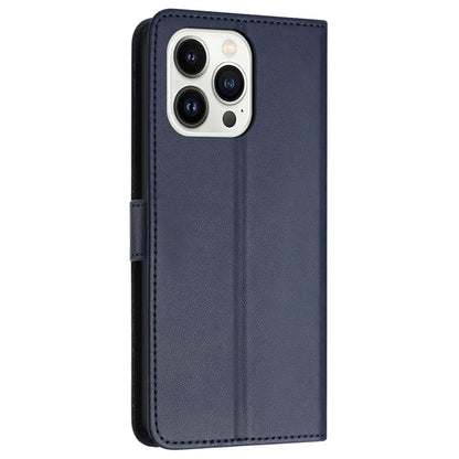 For iPhone 16 Pro Wallet Phone Case Leather Stand Cover with Strap