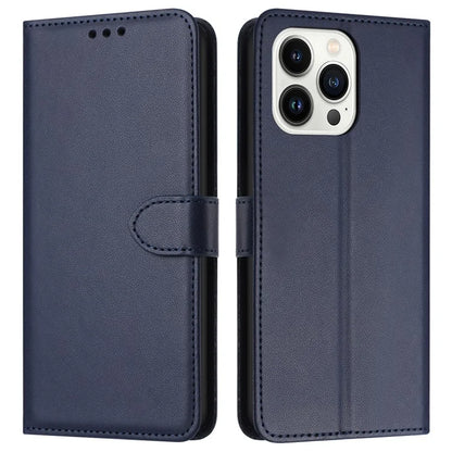 For iPhone 16 Pro Max Wallet Phone Case Leather Stand Cover with Strap