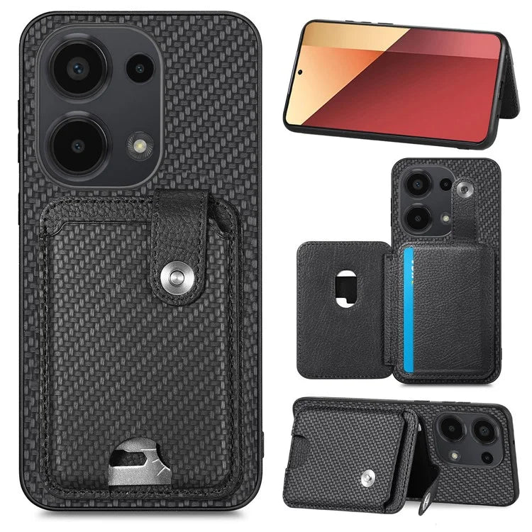 Style B C1-06 For Xiaomi Poco M6 Pro 4G / Redmi Note 13 Pro 4G Case Kickstand Card Holder Phone Cover